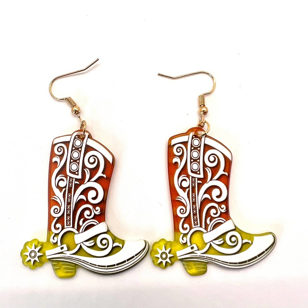 Cowboy Boot Earrings - Cowgirl Earrings - Texas Earrings - Shoe Earrings - Cute - Picture 3 of 11